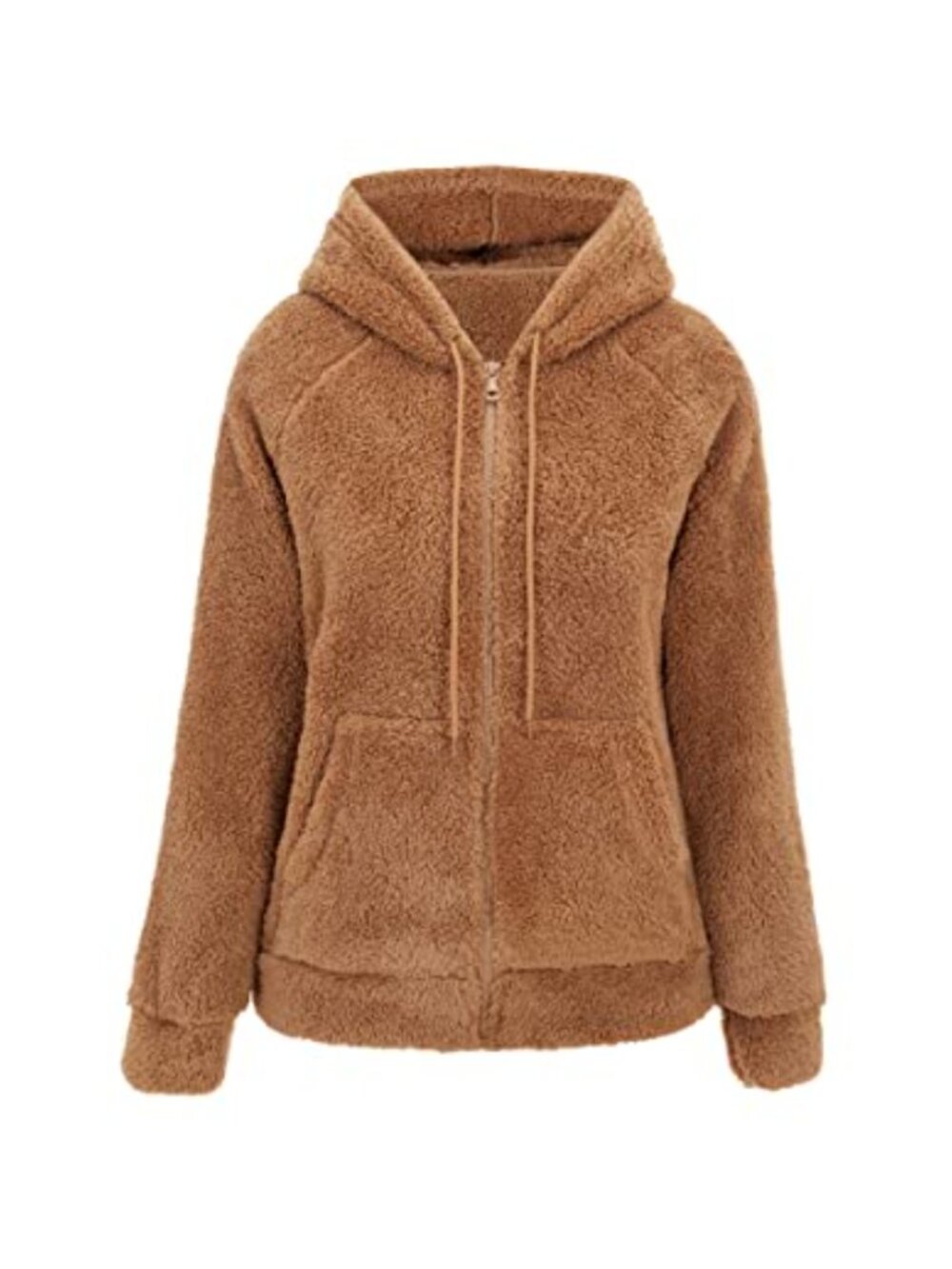 RISISSIDA Women's Sherpa Faux Fur Hooded Fleece Jacket Zip Up